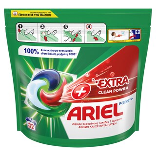 ARIEL | Kάψουλες Πλυντηρίου Ρούχων Allin1 Pods Extra Clean 32 Τεμάχια