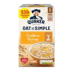 QUAKER | Νιφάδες Βρώμης Golden Syrup Ολικής Άλεσης 360g Έκπτωση 0.50Ε