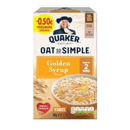 QUAKER | Νιφάδες Βρώμης Golden Syrup Ολικής Άλεσης 360g Έκπτωση 0.50Ε