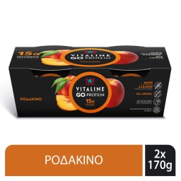 VITALINE | Επιδόρπιο Γιαουρτιού Protein Ροδάκινο  2 Χ 170 gr