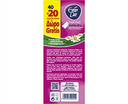 EVERY DAY | PANTYLINER EXTRA DRY NORMAL ECOΝΟΜΥ 60PCS 40+20PCS