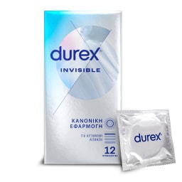 DUREX | Προφυλακτικά Invisible Κανονική Εφαρμογή 12 Τεμάχια
