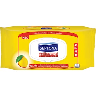 SEPTONA | Αντιβακτηριδιακά Μαντηλάκια Λεμόνι 60 Τεμάχια