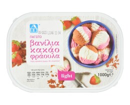 ΑΒ | Παγωτό Light Βανίλια Κακάο Φράουλα 1kg