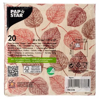PAPSTAR | Χαρτοπετσέτες Bjork Οικολογικές 33x33cm 104g