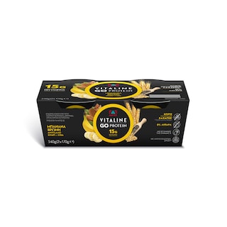 VITALINE | Επιδόρπιο Γιαουρτιού Go Protein Μπανάνα Βρώμη 2x170g
