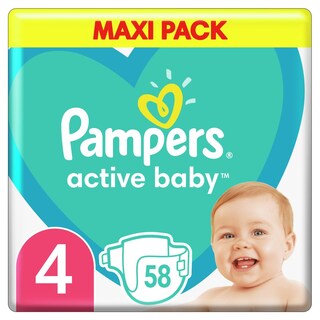 PAMPERS | Πάνες Μωρού Active Baby Νο4 9-14kg 58 Τεμάχια