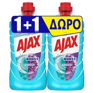 AJAX | Υγρό Καθαρισμού Boost Ξύδι & Λεβάντα 1lt 1+1 Δώρο