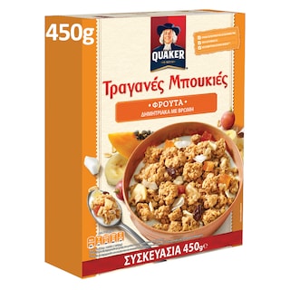 QUAKER | Δημητριακά Τραγανές Μπουκιές Φρούτα 450gr