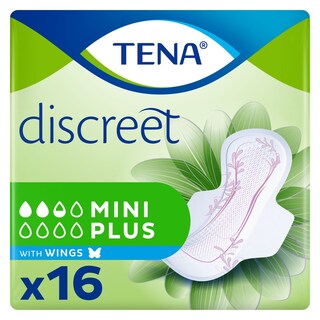 TENA | Σερβιέτες Ακράτειας Discreet Mini Plus Wings 16 Τεμάχια