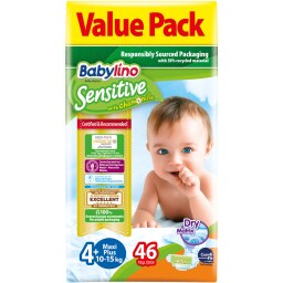 BABYLINO | Πάνες Μωρού Sensitive Χαμομήλι Νο4+ 46 Τεμάχια