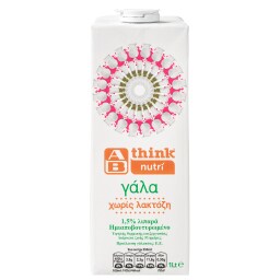 ΑΒ THINK NUTRI | Γάλα Χωρίς Λακτόζη 1.5% Λιπαρά 1lt