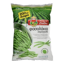 ΜΠΑΡΜΠΑ ΣΤΑΘΗΣ | Φασολάκια Στρογγυλά Κατεψυγμένα 1,2kg (200Γ ΔΩΡΟ) ΚΤΨ