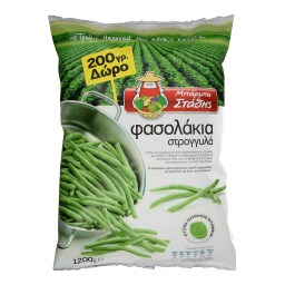 ΜΠΑΡΜΠΑ ΣΤΑΘΗΣ | Φασολάκια Στρογγυλά Κατεψυγμένα 1,2kg (200Γ ΔΩΡΟ) ΚΤΨ
