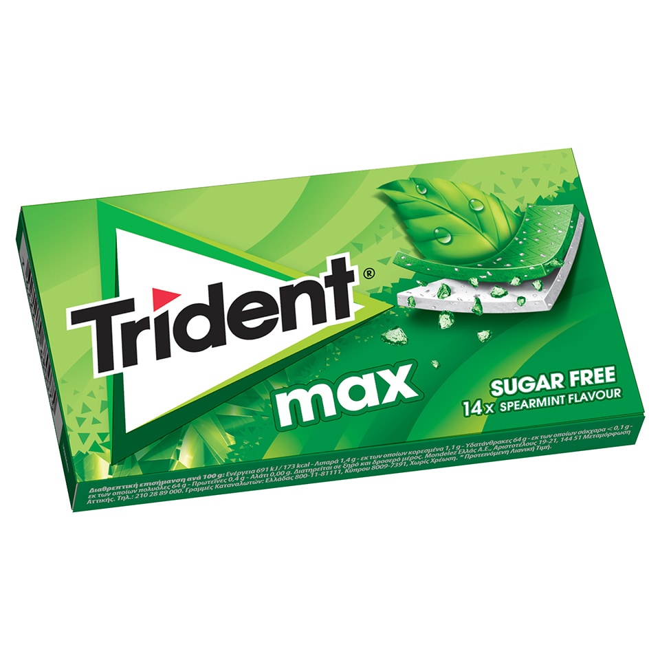 TRIDENT Τσίκλα Max Δυόσμος 27gr