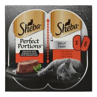 SHEBA | Γατοτροφή Perfect Portions Μοσχάρι Πατέ 3x75g