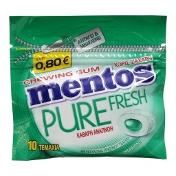 MENTOS | PURE FRESH RESEALABLE | ΤΣΙΚΛΕΣ ΔΥΟΣΜΟΣ 15 GR