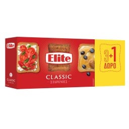 ELITE | Φρυγανιές Σίτου 4x125g 3+1 Δώρο