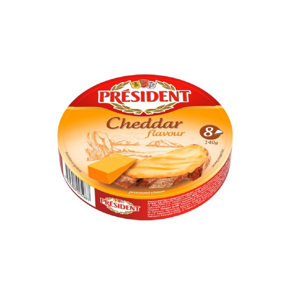 PRESIDENT Μαλακό Τυρί Cheddar 8 Μερίδες 140g