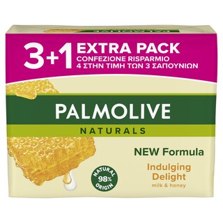 PALMOLIVE | Σαπούνι Naturals Μέλι & Γάλα 90g 3+1 Δώρο