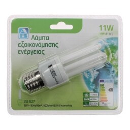 ΑΒ | ΛΑΜΠΑ ΟΙΚΟΝΟΜΙΑΣ 11W 3U E27 1 ΤΕΜ