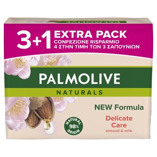 PALMOLIVE | Σαπούνι Naturals Γάλα Αμυγδάλου 4x90g 3+1 Δώρο