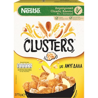 CLUSTERS | Δημητριακά Ολικής Άλεσης Με Αμύγδαλα 375gr