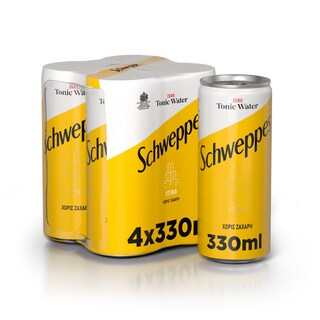 SCHWEPPES | Αναψυκτικό Zero Tonic Κουτί 4x330ml