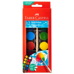 FABER | FABER SET WATERCOLORS 12 COLORS AND A BRUSH 1 PIECE