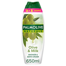 PALMOLIVE | Αφρόλουτρο Naturals Γάλα & Ελιά 650ml 1+1 Δώρο