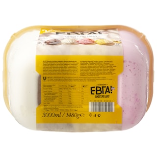 ΕΒΓΑ | Παγωτό Σοκολάτα Βανίλια Φράουλα Μπανάνα 1.48kg Δώρο 50% 2LT+1LT 987+493GR ΔΩΡΟ