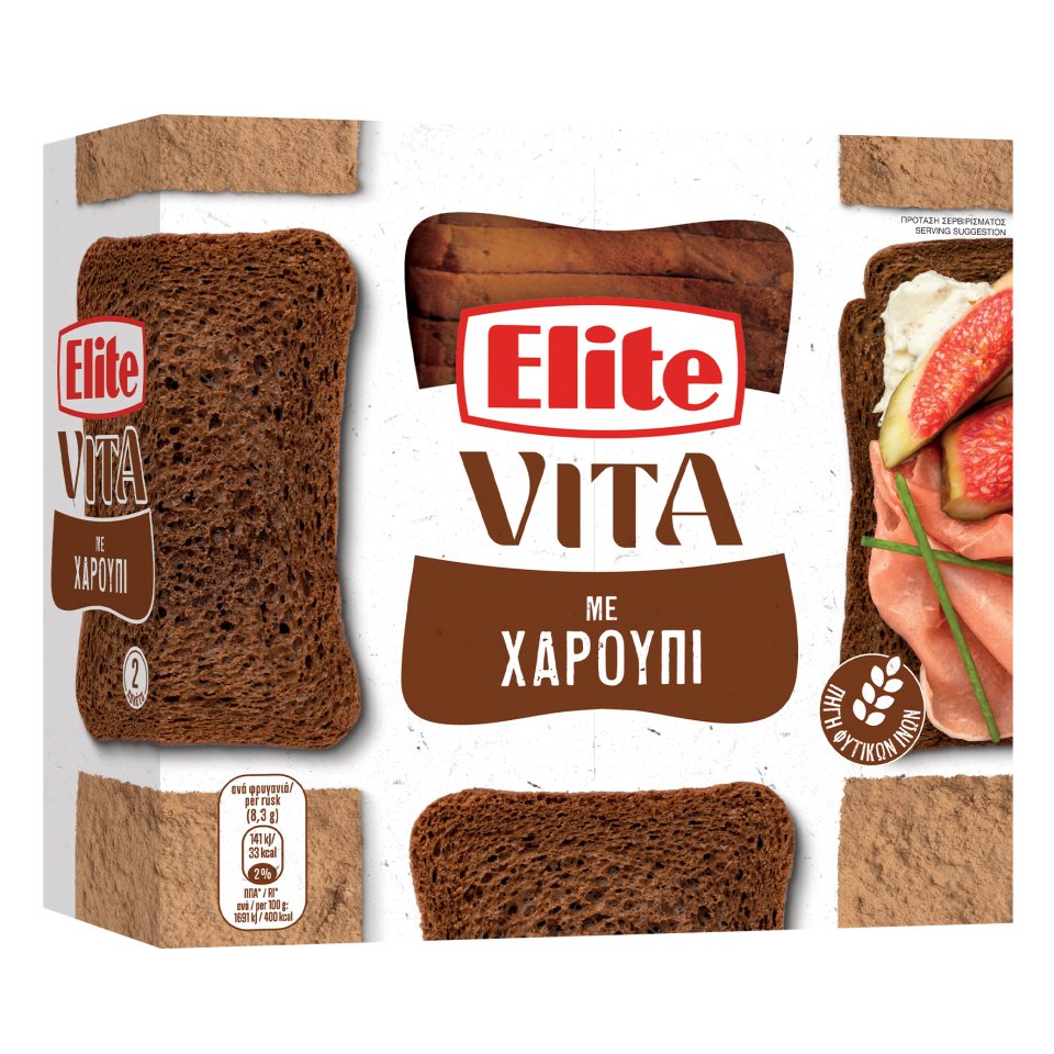 ELITE Φρυγανιές με Χαρούπι 250g
