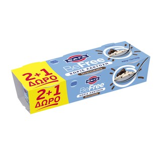BEFREE | Επιδόρπιο Γιαουρτιού BeFree Stracciatella Χωρίς Λακτόζη 3x150g 2+1 Δώρο