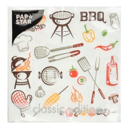 PAPSTAR | Χαρτοπετσέτες BBQ 33x33cm 3 Φύλλα 20 Τεμάχια