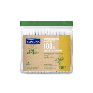 SEPTONA | Μπατονέτες Ecolife Οργανικές 100 Τεμάχια