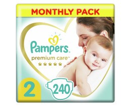 PAMPERS | Πάνες Μωρού Premium Care Νο2 Αποκλειστικά Online 240 Τεμάχια