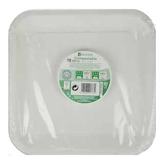 DECORATA | Πιάτα Χάρτινα 23cm Λευκά 10 Τεμάχια