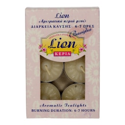 LION | Κεριά Ρεσώ Άρωμα Βανίλια 6 Τεμάχια