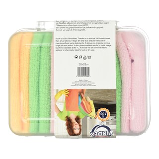VINDEX | Πανάκια Microfiber με Δοχείο Φύλαξης 6 Τεμάχια