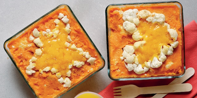 Σουφλέ ατομικά με δύο ειδών ψάρια και λαχανικά