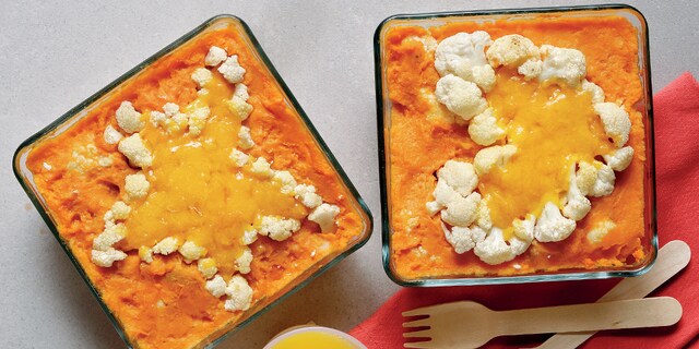 Σουφλέ ατομικά με δύο ειδών ψάρια και λαχανικά