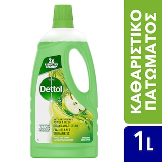 DETTOL | Πολυκαθαριστικό Μεγάλων Επιφανειών Αντιβακτηριδιακό Πράσινο Μήλο 1lt