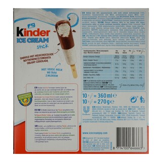 KINDER | Παγωτό Kinder Ξυλάκι 10X36 ml