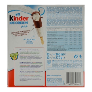 KINDER | Παγωτό Kinder Ξυλάκι 10X36 ml