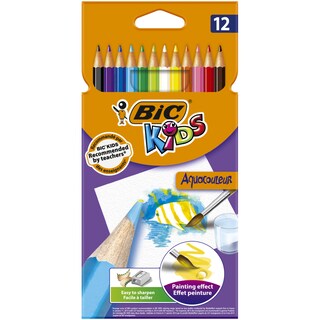 BIC | Μολύβια Ακουαρέλας Kids Aquacouleur Πολύχρωμα 12 Τεμάχια