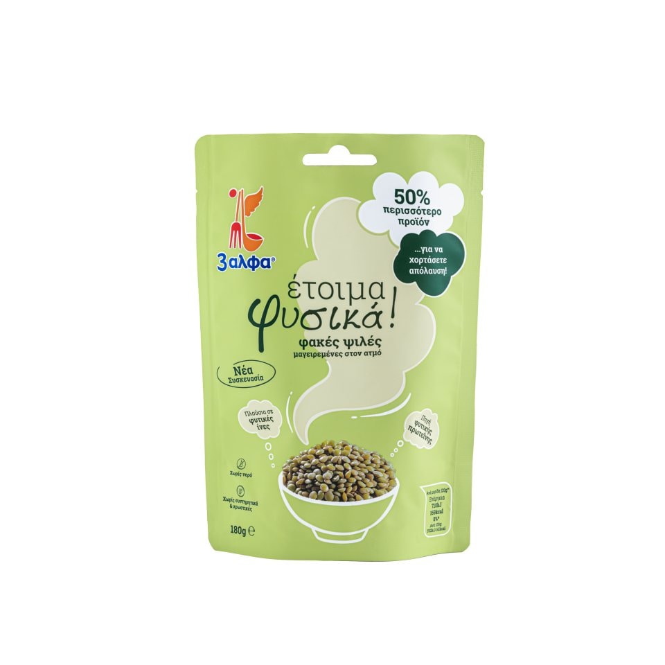 3Α Φακές Ψιλές Έτοιμα Φυσικά 180g