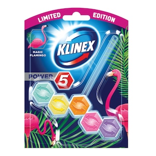 KLINEX | Καθαριστικό Τουαλέτας WC Block Power 5 Magic Flamingo 55gr