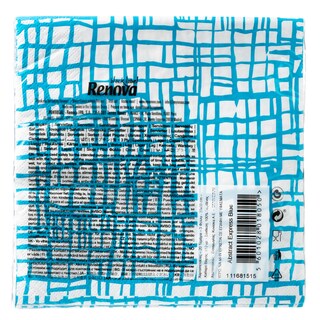 RENOVA | Χαρτοπετσέτες 3 Φύλλα 33x33cm Abstract Blue 20 Τεμάχια