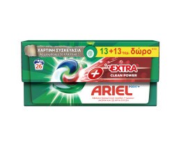 ARIEL | Kάψουλες Πλυντηρίου Ρούχων Allin1 Pods Extra Clean 13+13 Τεμάχια Δώρο