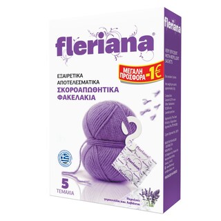 FLERIANA | Σκοροαπωθητικά Φακελάκια Λεβάντα 5 Τεμάχια Έκπτωση 1Ε